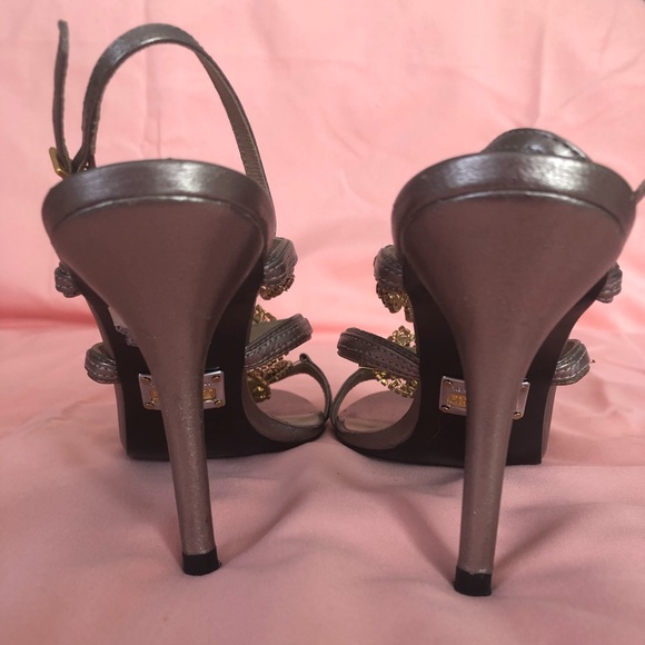 Gently used rhinestone strappy heels - Picture 6 of 7